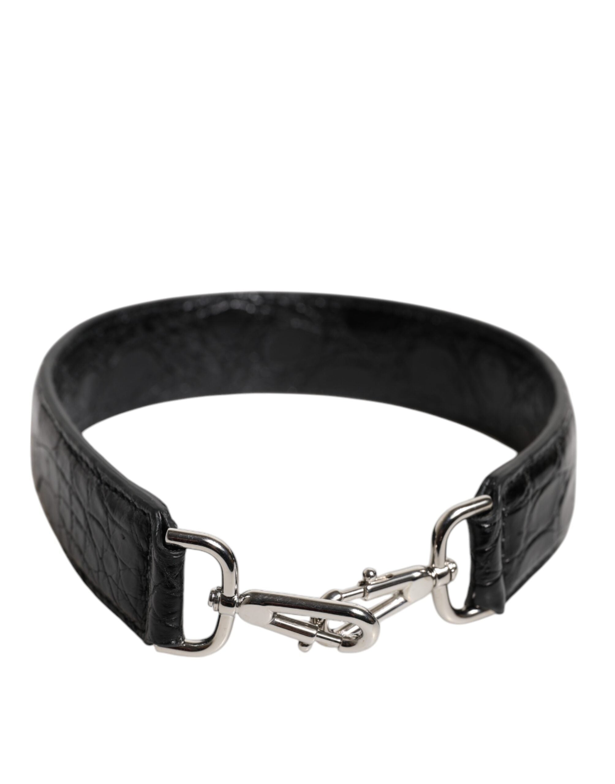 Dolce &amp; Gabbana sort Alligator lædertaske skulderrem