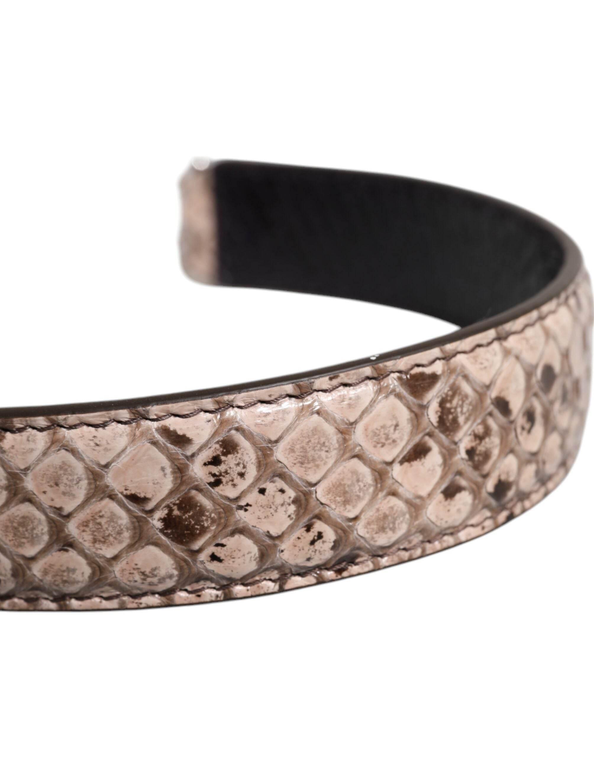 Dolce & Gabbana Black Cream Exotic Leather Bag Shoulder Strap - Hilstor