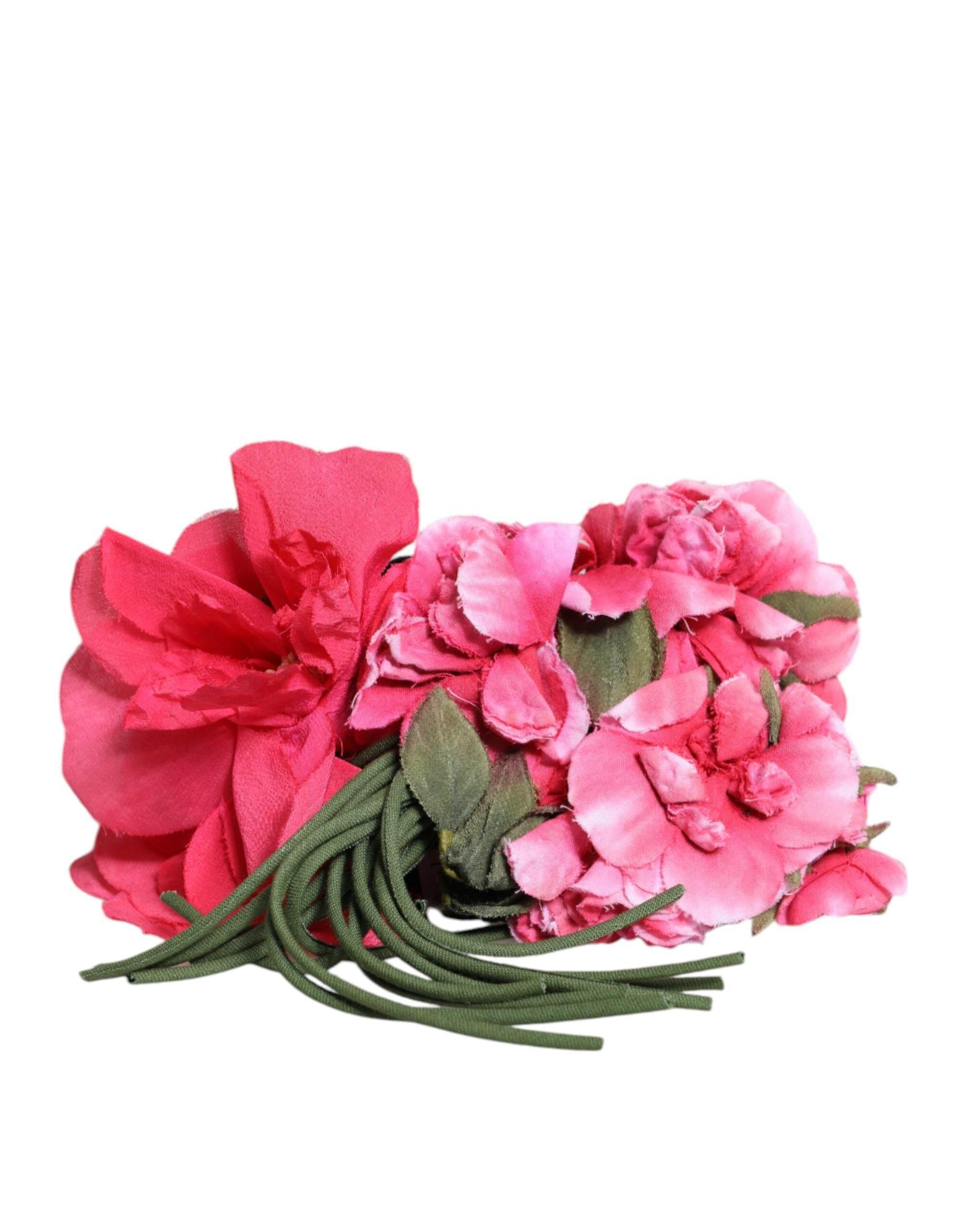 Dolce & Gabbana Multicolor Floral Applique Detail Tie Belt - Hilstor