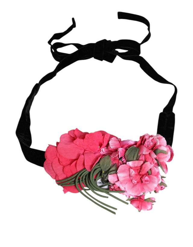 Dolce & Gabbana Multicolor Floral Applique Detail Tie Belt - Hilstor