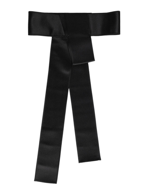 Dolce & Gabbana Black Satin Wide Waist Belt - Hilstor
