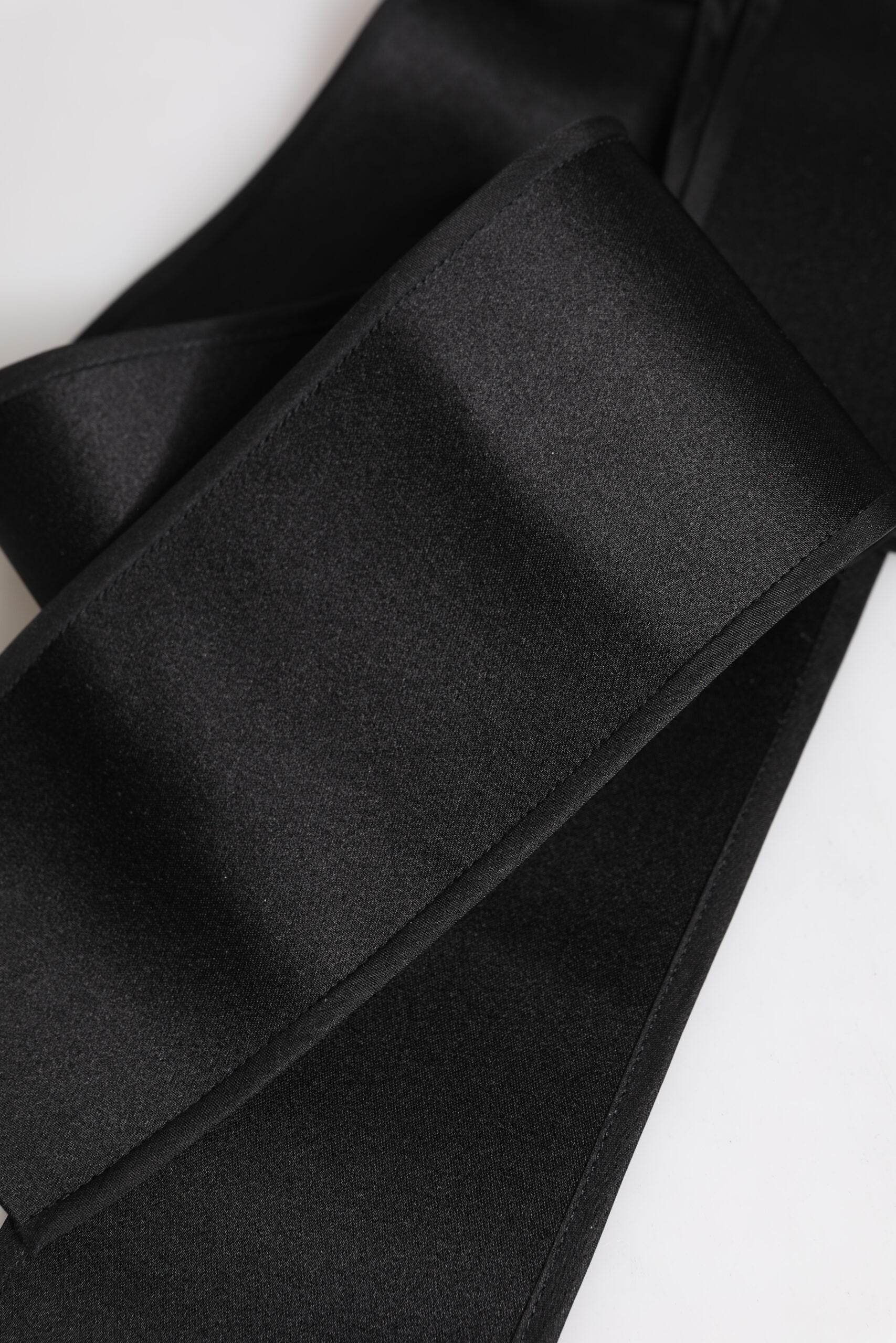 Dolce & Gabbana Black Satin Wide Waist Belt - Hilstor
