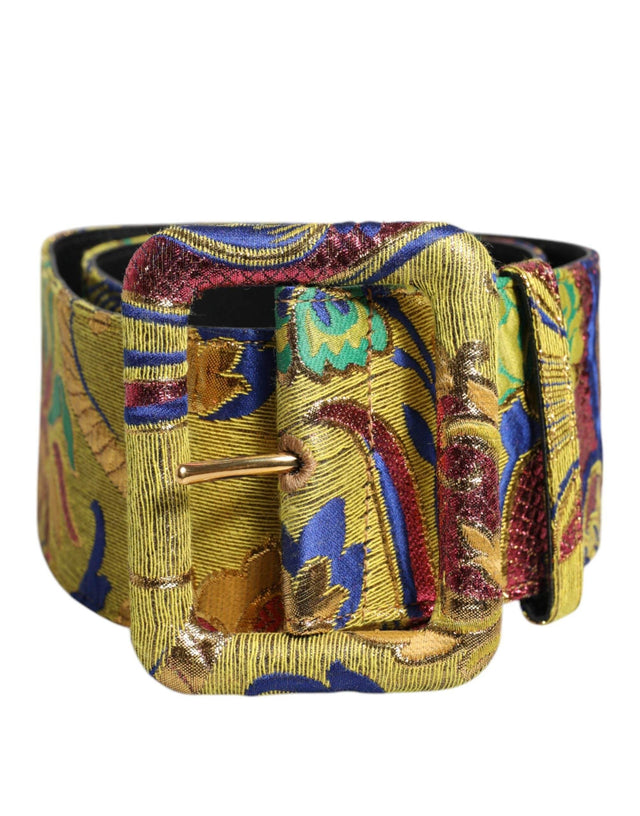 Dolce & Gabbana Multicolor Floral Jacquard Wide Waist Belt - Hilstor