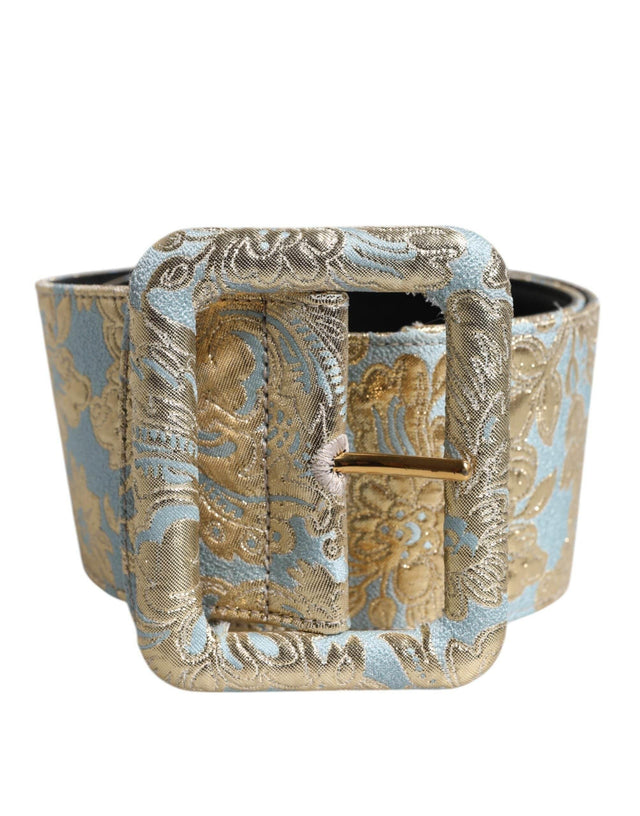 Dolce & Gabbana Multicolor Floral Jacquard Wide Waist Belt - Hilstor