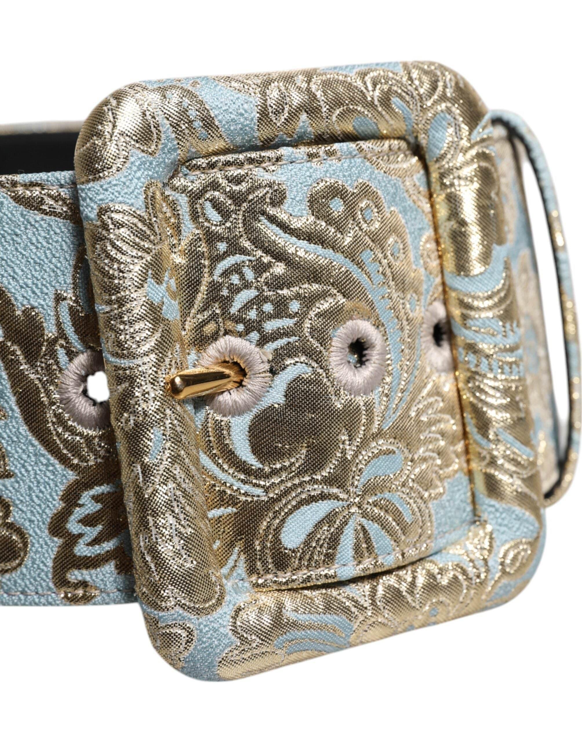 Dolce & Gabbana Multicolor Floral Jacquard Wide Waist Belt - Hilstor