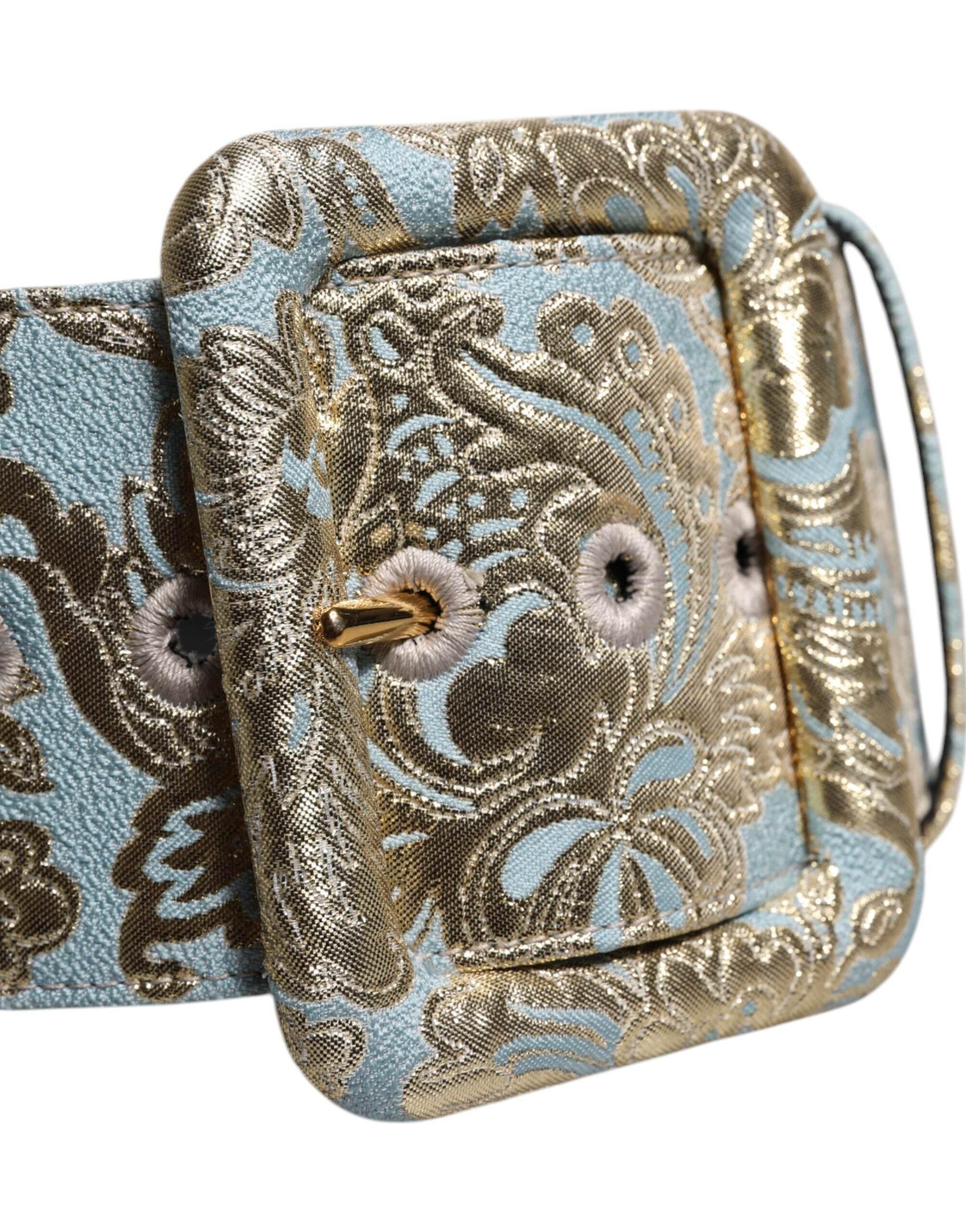 Dolce & Gabbana Multicolor Floral Jacquard Wide Waist Belt - Hilstor