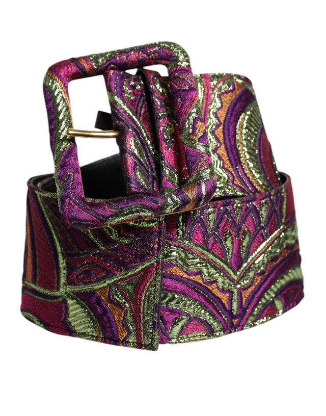 Dolce & Gabbana Multicolor Floral Jacquard Wide Waist Belt - Hilstor