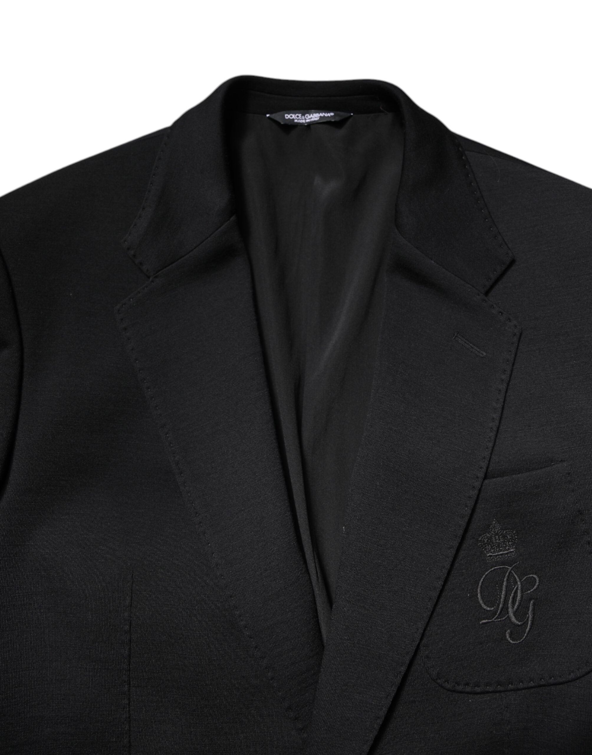 Dolce &amp; Gabbana Sort Uld Slim Fit Frakke Blazer Jakkesæt