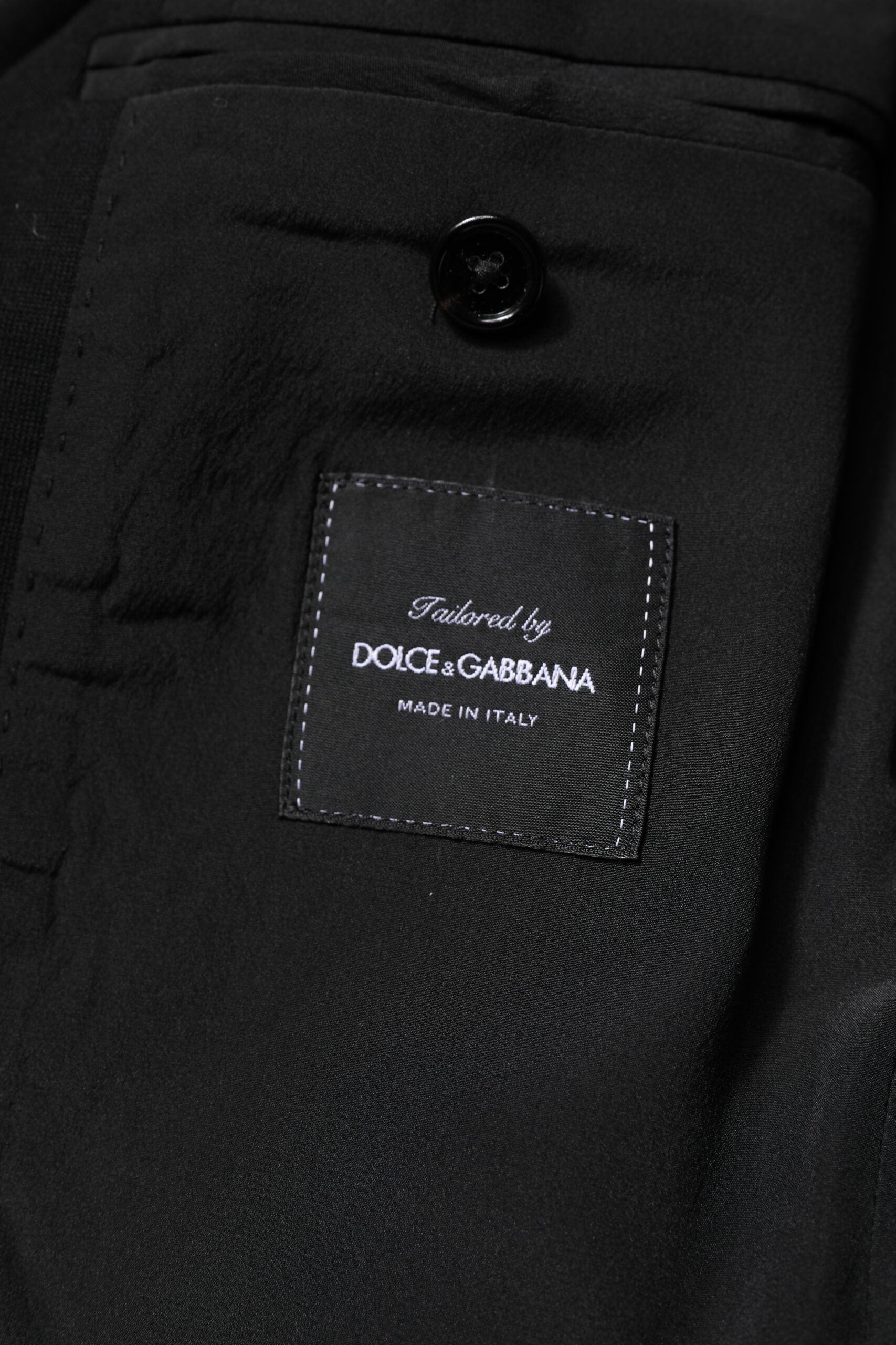 Dolce &amp; Gabbana Sort Uld Slim Fit Frakke Blazer Jakkesæt