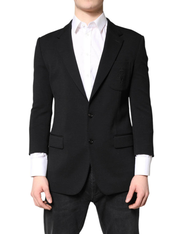 Dolce & Gabbana Black Single Breasted Men Coat Blazer Suit - Hilstor