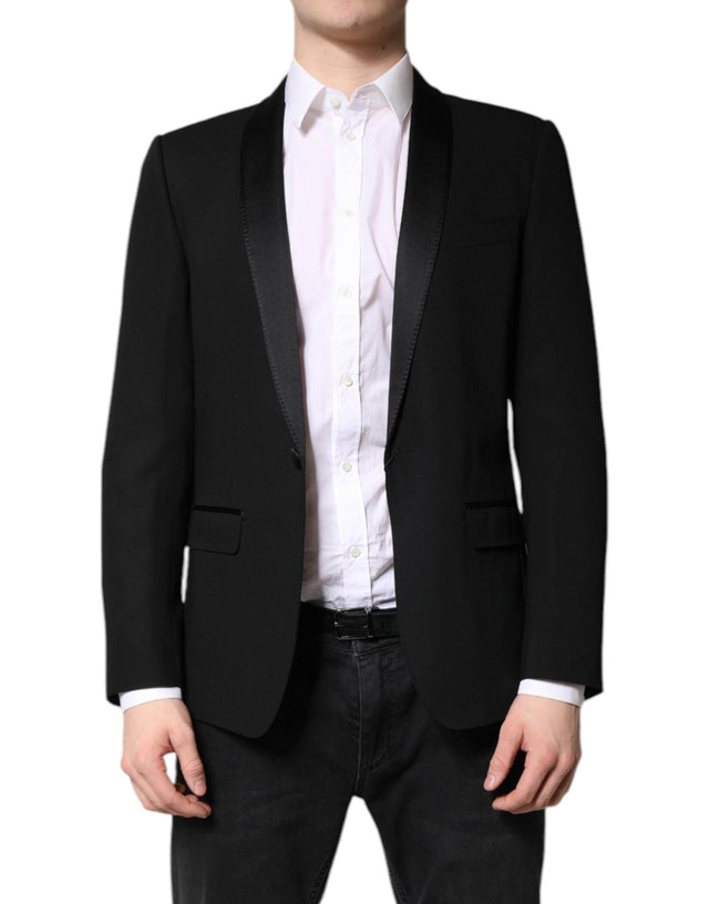 Dolce & Gabbana Black Single Breasted Men Coat MARTINI Blazer - Hilstor