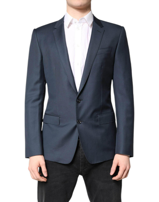 Dolce & Gabbana Blue Single Breasted Men Coat MARTINI Blazer - Hilstor