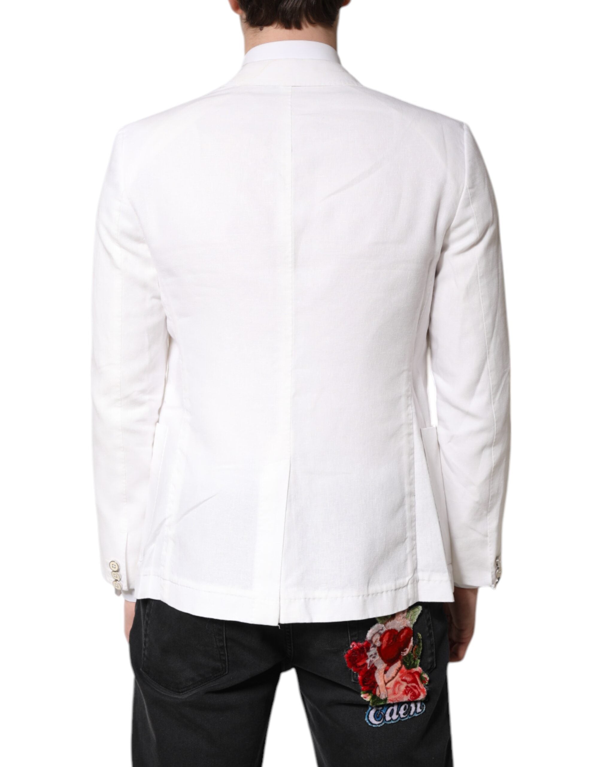 Dolce &amp; Gabbana Hvid Enkeltradet Herrefrakke Blazer Suit