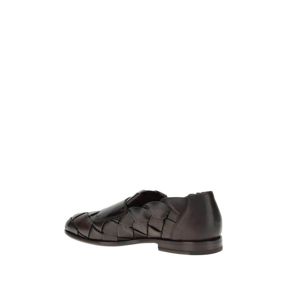 Santoni Woven weave Loafers - Hilstor