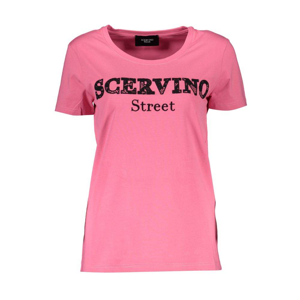 Scervino Street Pink Cotton Women T-Shirt - Hilstor