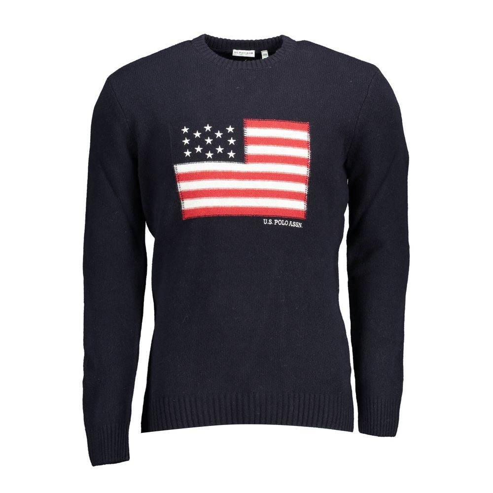 U.S. POLO ASSN. Blue Wool Men Sweater - Hilstor