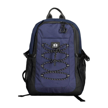 La Martina Blue Polyester Men Backpack - Hilstor