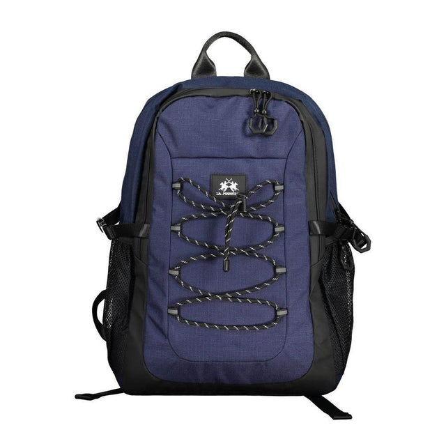 La Martina Blue Polyester Men Backpack - Hilstor