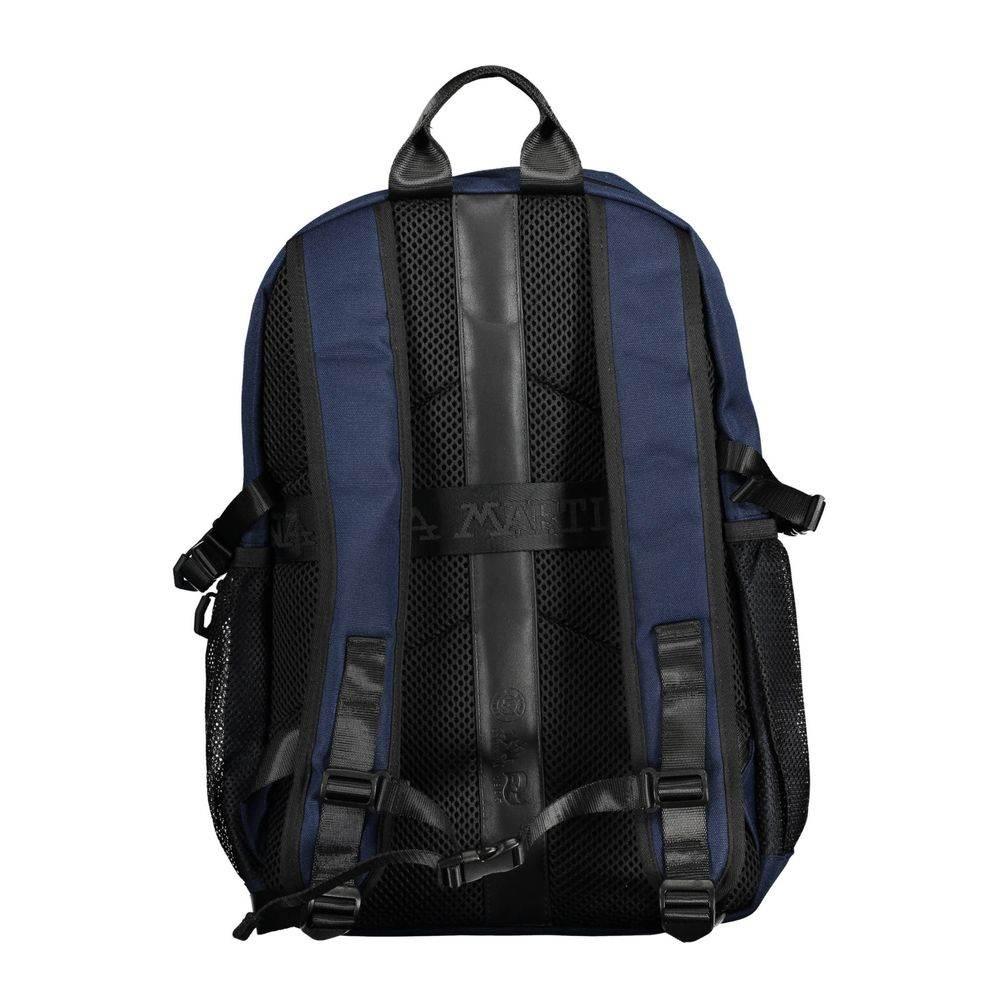 La Martina Blue Polyester Men Backpack - Hilstor