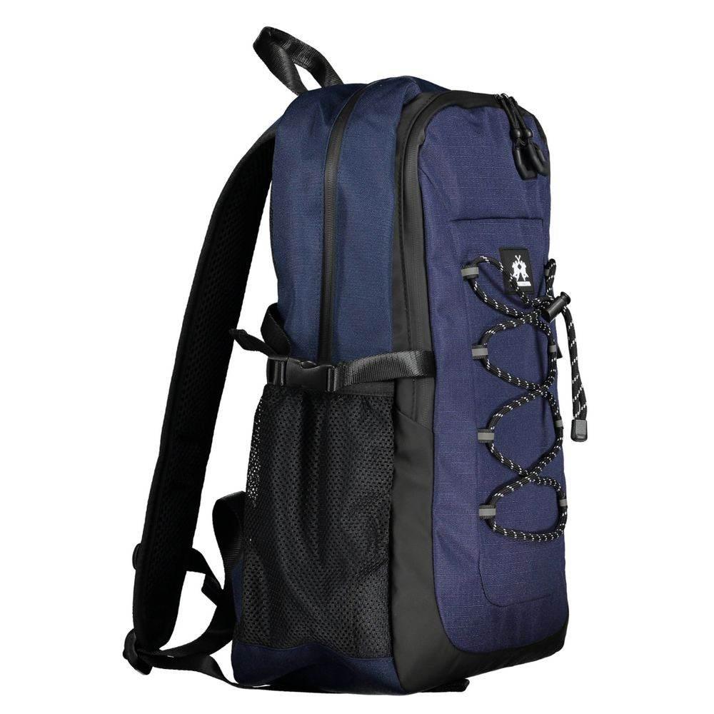 La Martina Blue Polyester Men Backpack - Hilstor