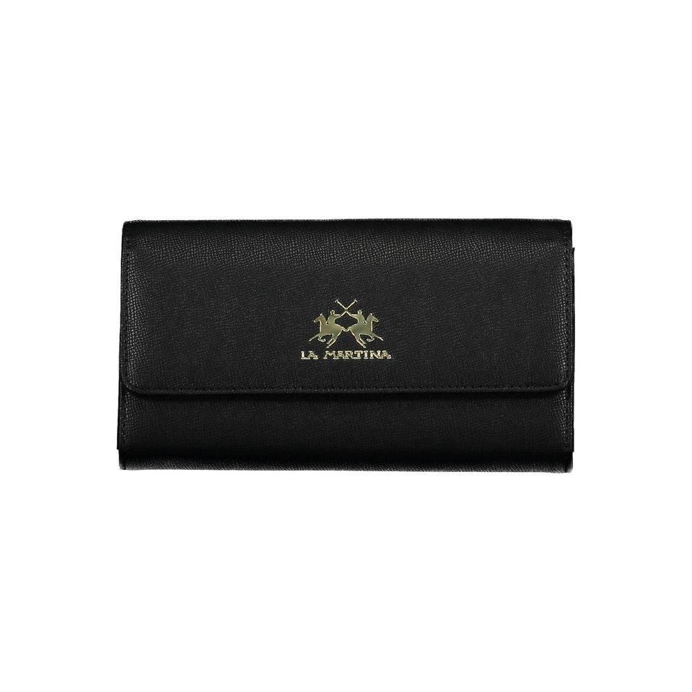 La Martina Black Polyethylene Women Wallet - Hilstor