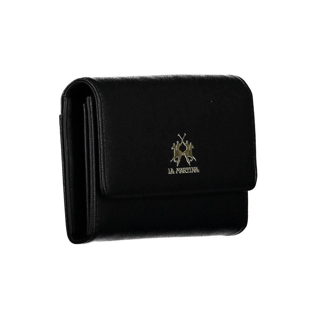 La Martina Black Polyethylene Women Wallet - Hilstor