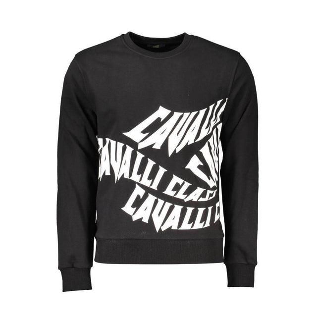 Cavalli Class Black Cotton Men Sweater - Hilstor