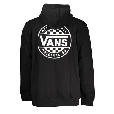 Vans Black Cotton Men Sweater with Hood and Zip Pockets - Hilstor