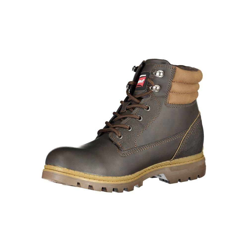Carrera Elegant Brown Lace-Up Boots with Contrast Details - Hilstor