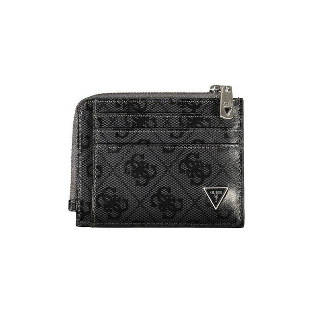 Guess Jeans Sleek Black Leather Wallet with Contrasting Accents - Hilstor