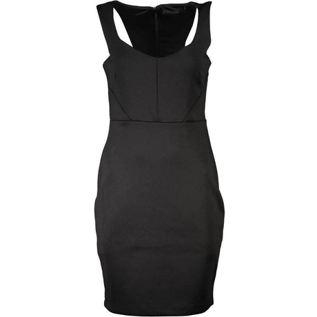 Guess Jeans Chic Black Contrast Detail Dress with Wide Neckline - Hilstor