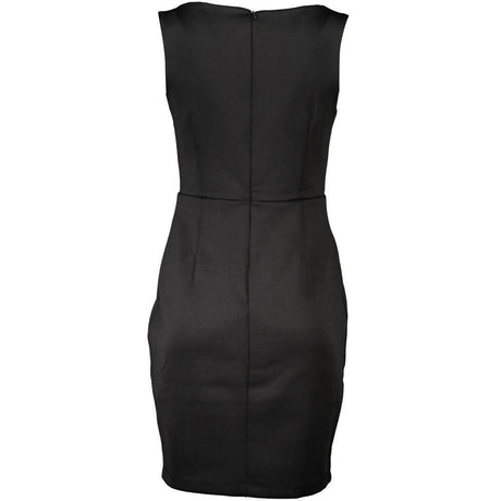 Guess Jeans Chic Black Contrast Detail Dress with Wide Neckline - Hilstor