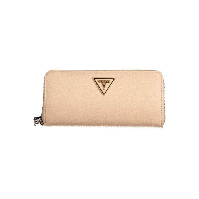 Guess Jeans Pink Polyethylene Wallet - Hilstor