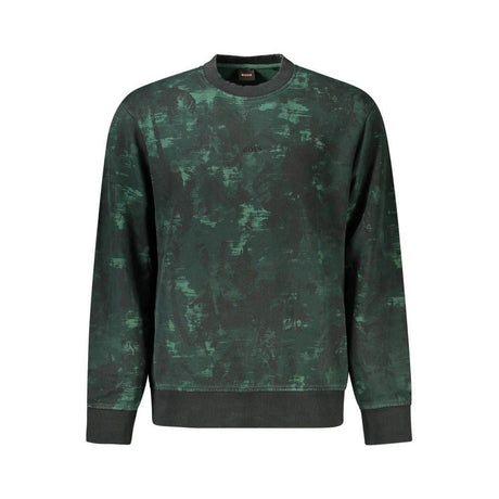 Hugo Boss Green Cotton Men Sweater - Hilstor