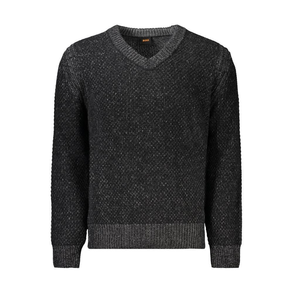 Hugo Boss Black Wool Men Sweater - Hilstor