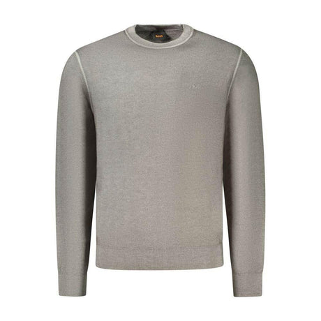 Hugo Boss Gray Wool Mens Sweater - Hilstor