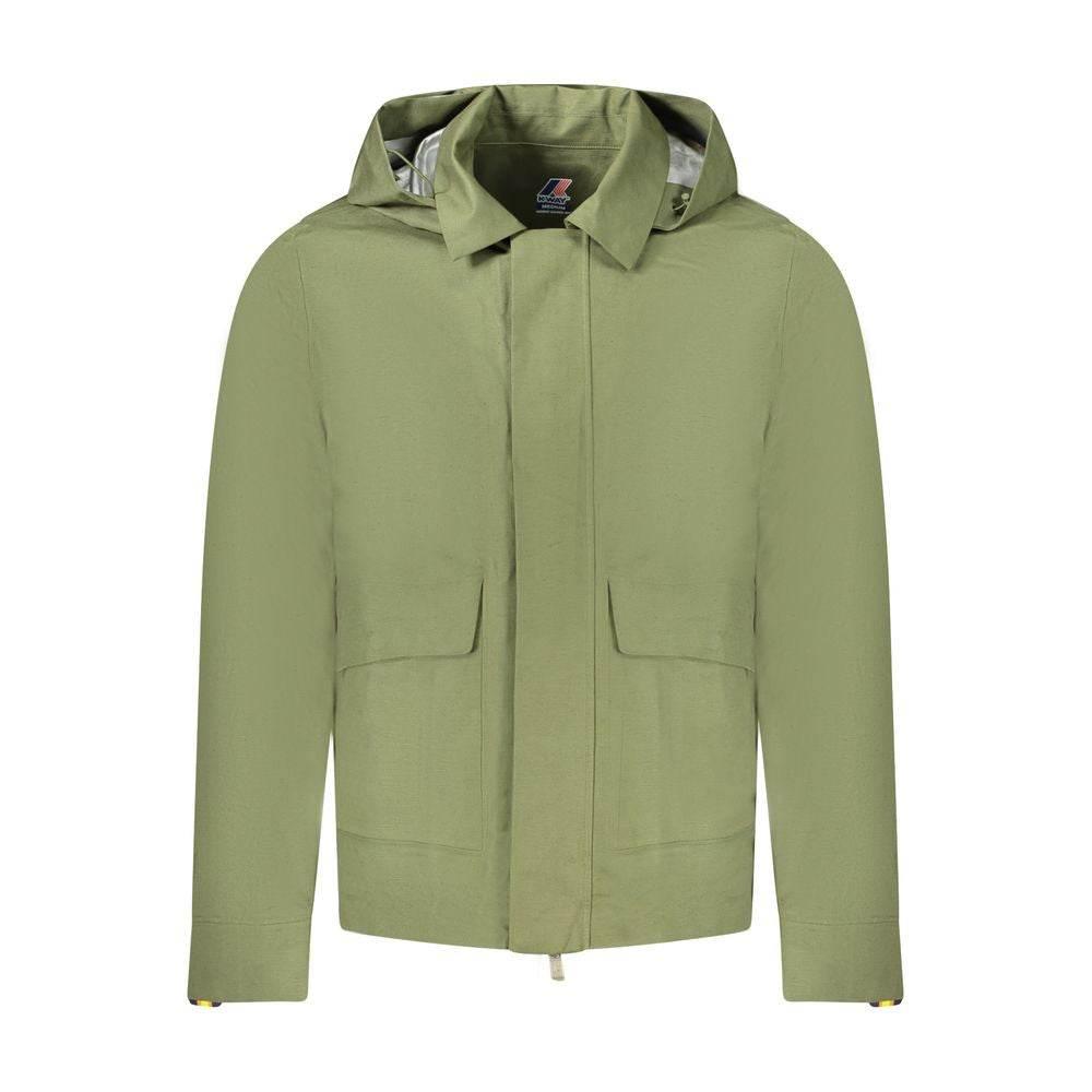 K-WAY Green Cotton Men Jacket - Hilstor