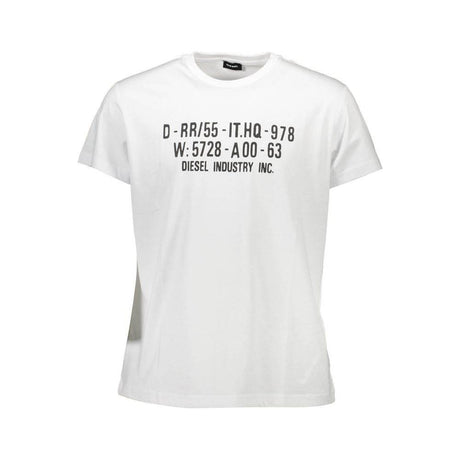 Diesel White Cotton Men T-Shirt - Hilstor