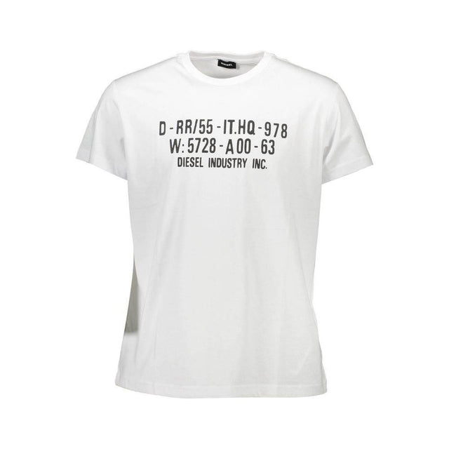 Diesel White Cotton Men T-Shirt - Hilstor