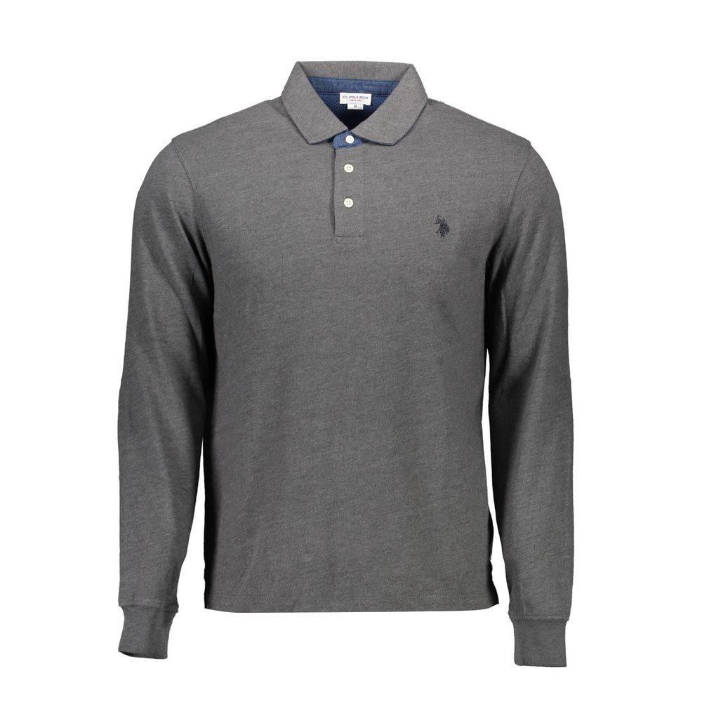 U.S. POLO ASSN. Gray Cotton Men Polo Shirt - Hilstor
