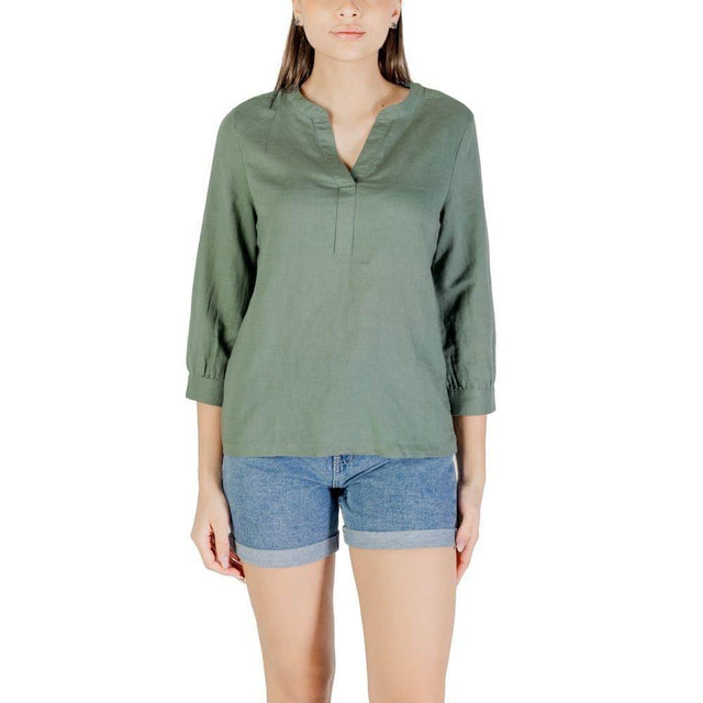 Street One Green Linen Shirt - Hilstor