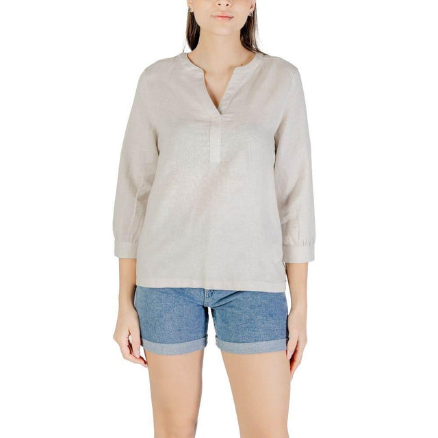 Street One Beige Linen Shirt - Hilstor