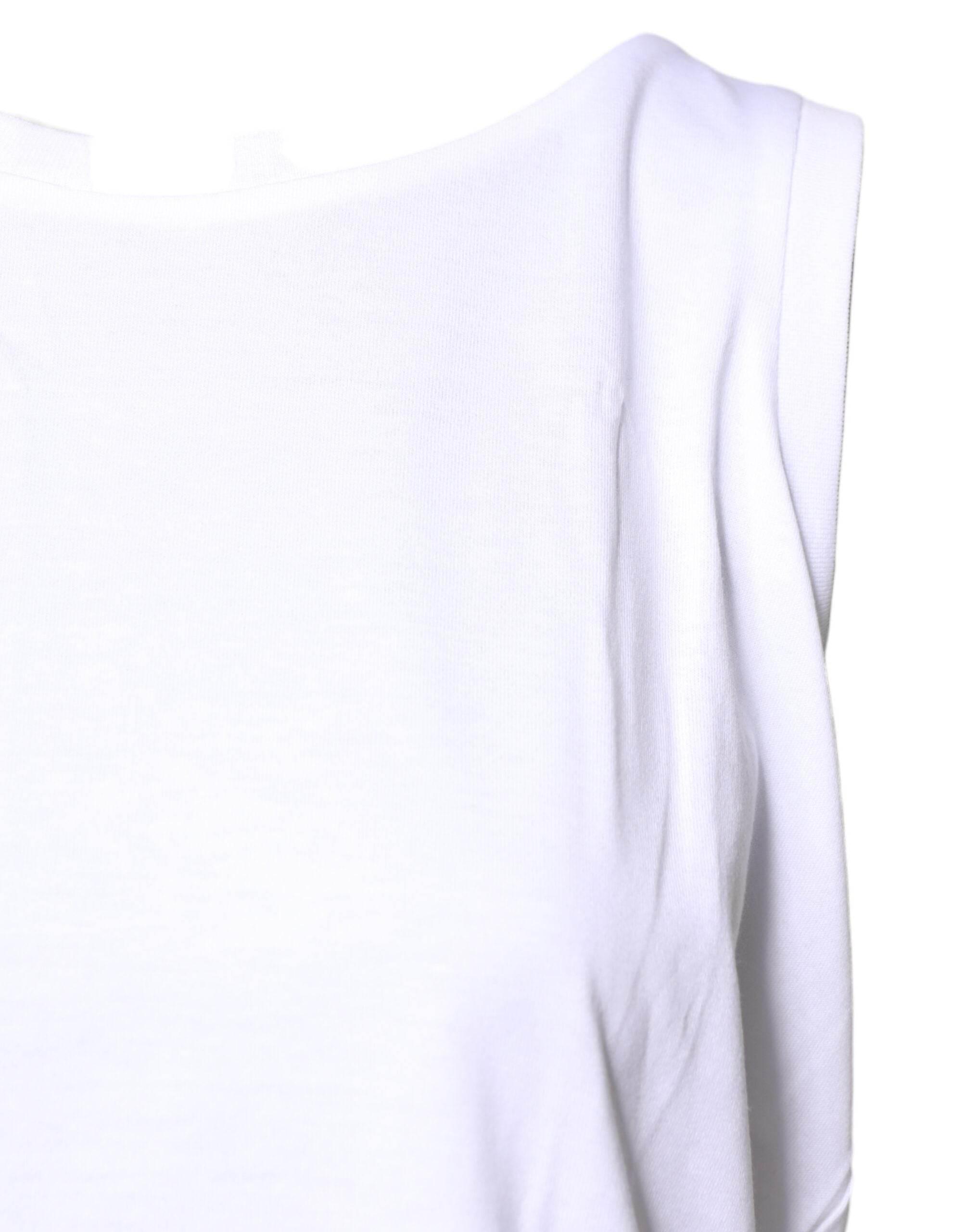 Dolce & Gabbana White Cotton Sleeveless Crew Neck T-shirt - Hilstor
