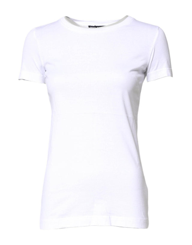 Dolce & Gabbana White Cotton Crew Neck Short Sleeves T-shirt - Hilstor