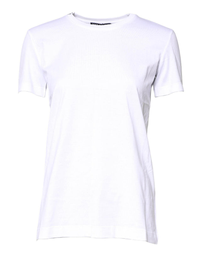 Dolce & Gabbana White Cotton Crew Neck Short Sleeves T-shirt - Hilstor