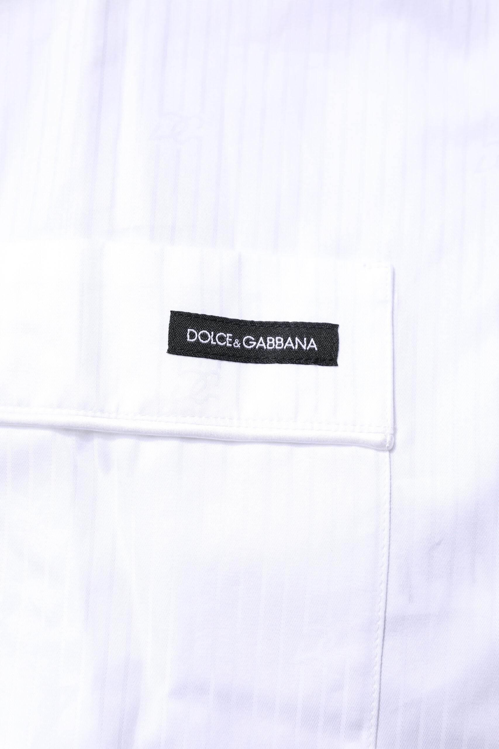 Dolce & Gabbana White Cotton Shirt Pants Pajama Set Sleepwear - Hilstor