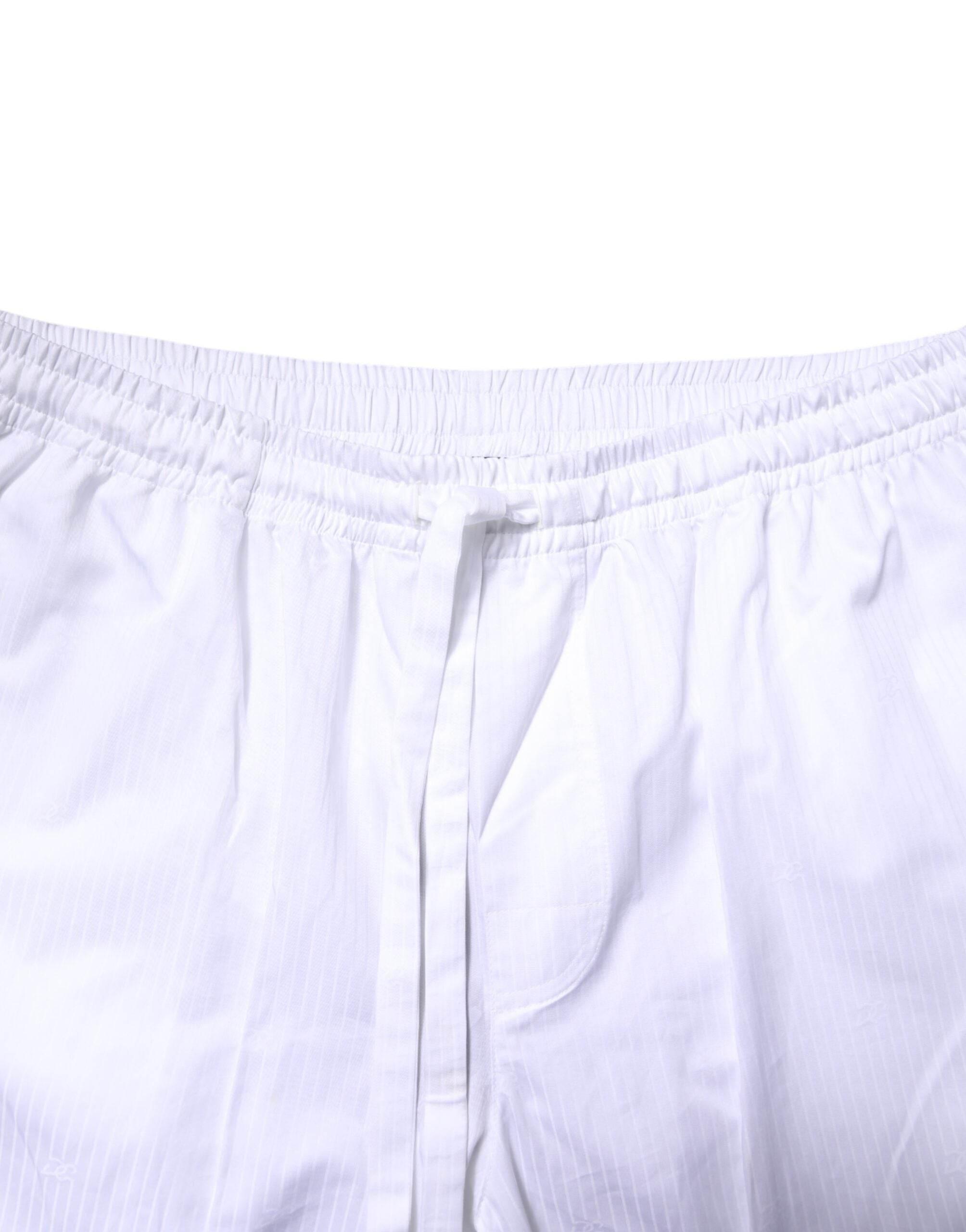 Dolce & Gabbana White Cotton Shirt Pants Pajama Set Sleepwear - Hilstor