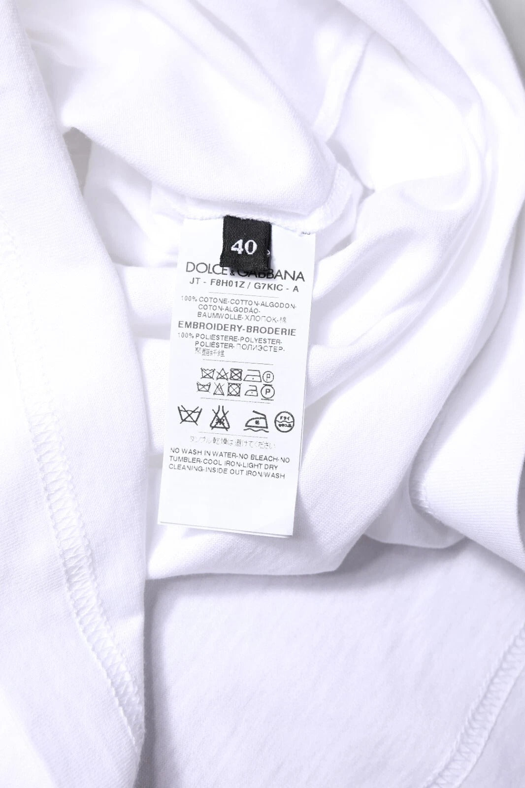 Dolce & Gabbana Hvid #DGFfamilietryk T-shirt i bomuld med rund hals