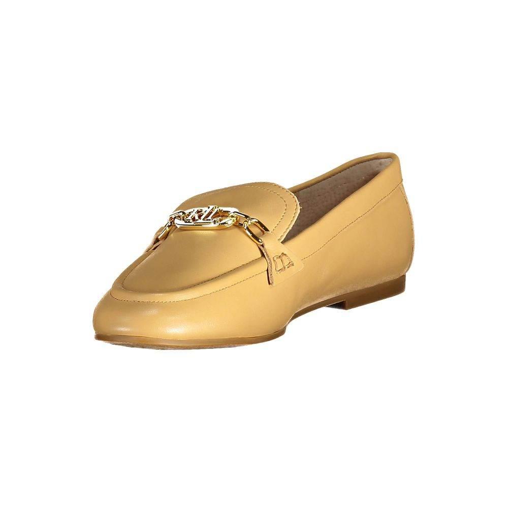 Ralph Lauren Beige Leather Flat Shoe - Hilstor