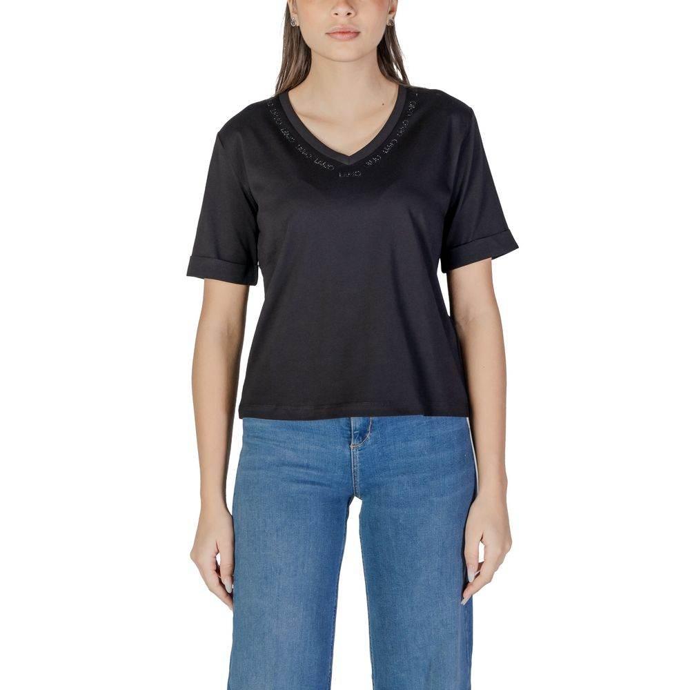 Liu Jo Black Cotton Tops & T-Shirt - Hilstor